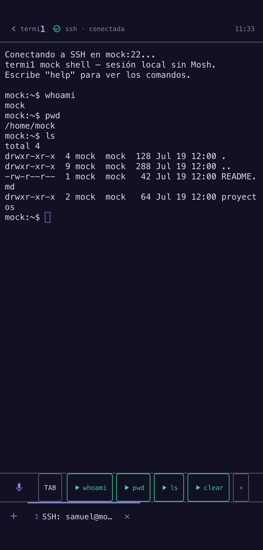 termi1’de renkli SSH terminal oturumu